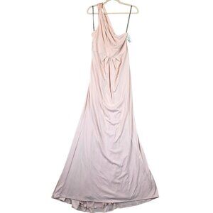 White by Vera Wang Gown Womens 4 Blush One Shoulder Formal Maxi Dress VW360513